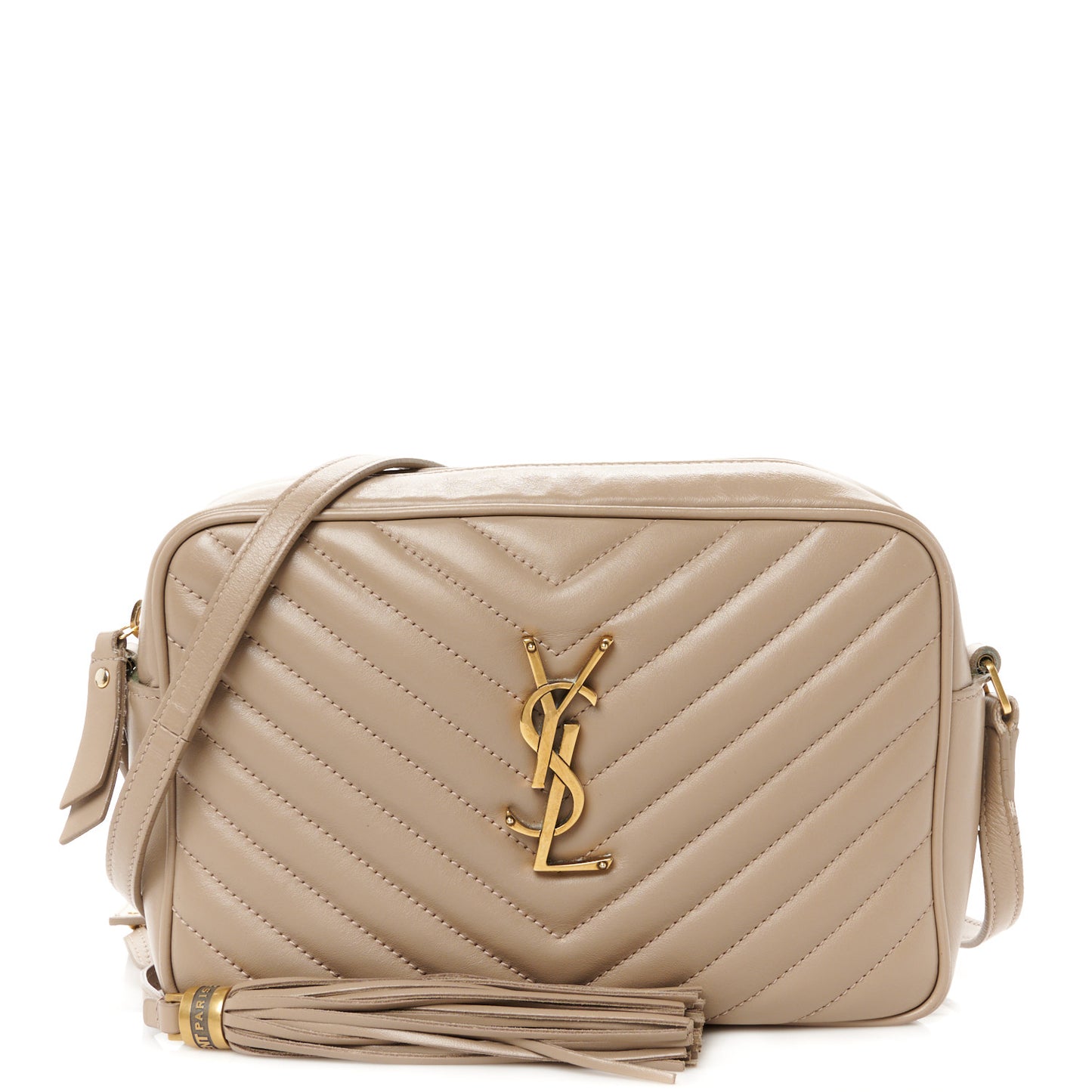 Calfskin Matelasse Monogram Lou Camera Bag Dark Beige