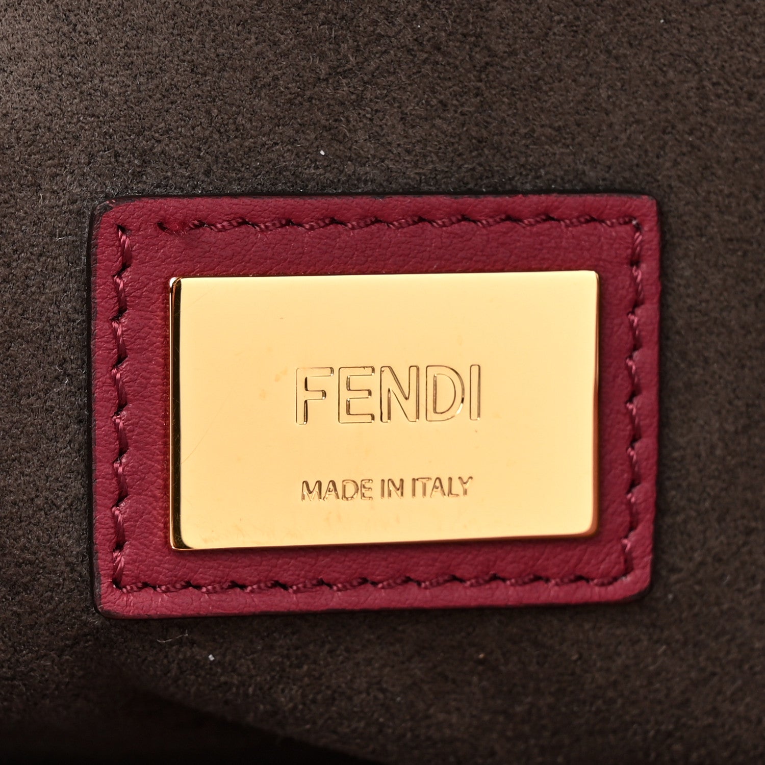 Fendi Vitello Seta Alacantara Large Peekaboo Iconic Satchel Black Cherry Fumo 7 of 13