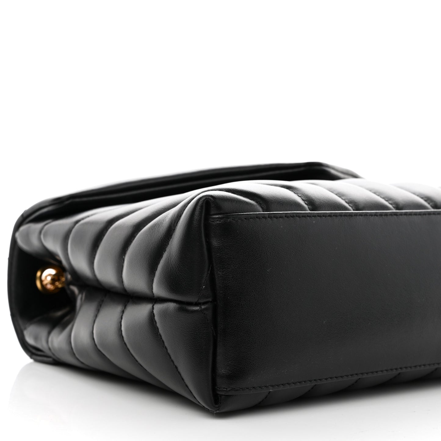 Calfskin Y Quilted Monogram Small Loulou Chain Satchel Black