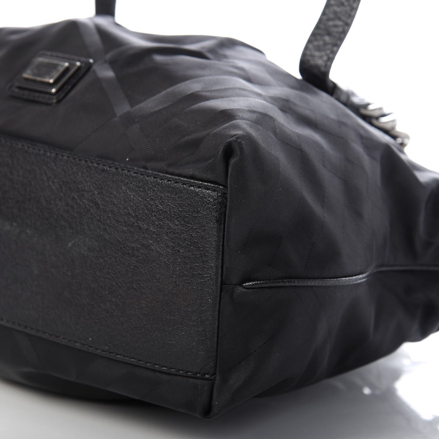 Nylon Tonal Check Torbitt Tote Black