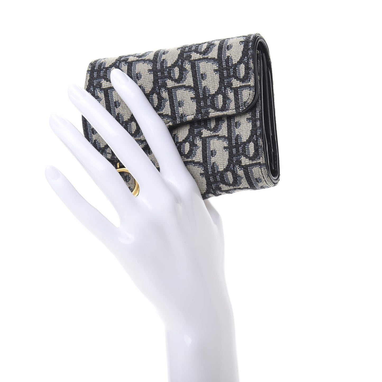 Oblique Saddle Lotus Wallet Blue