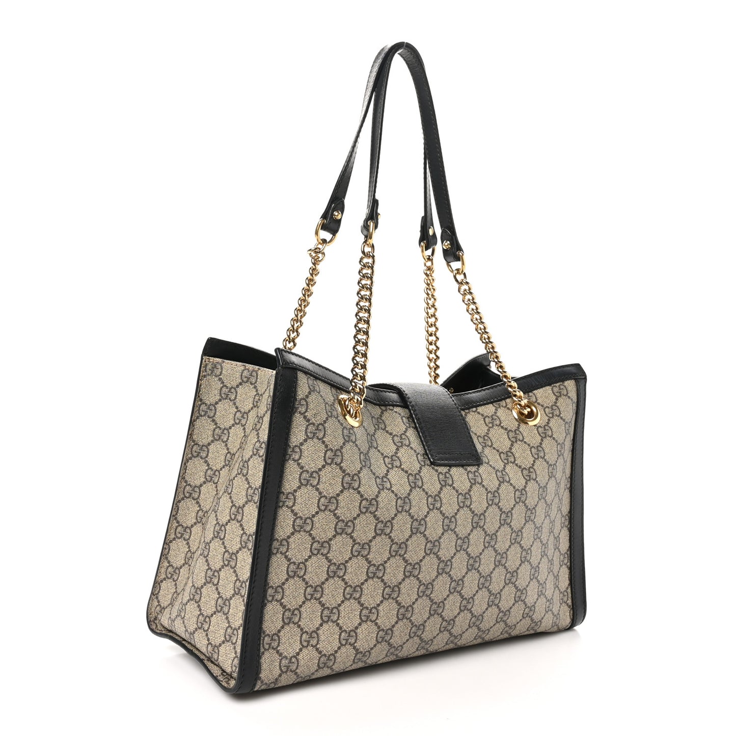 GG Supreme Monogram Medium Padlock Tote Black