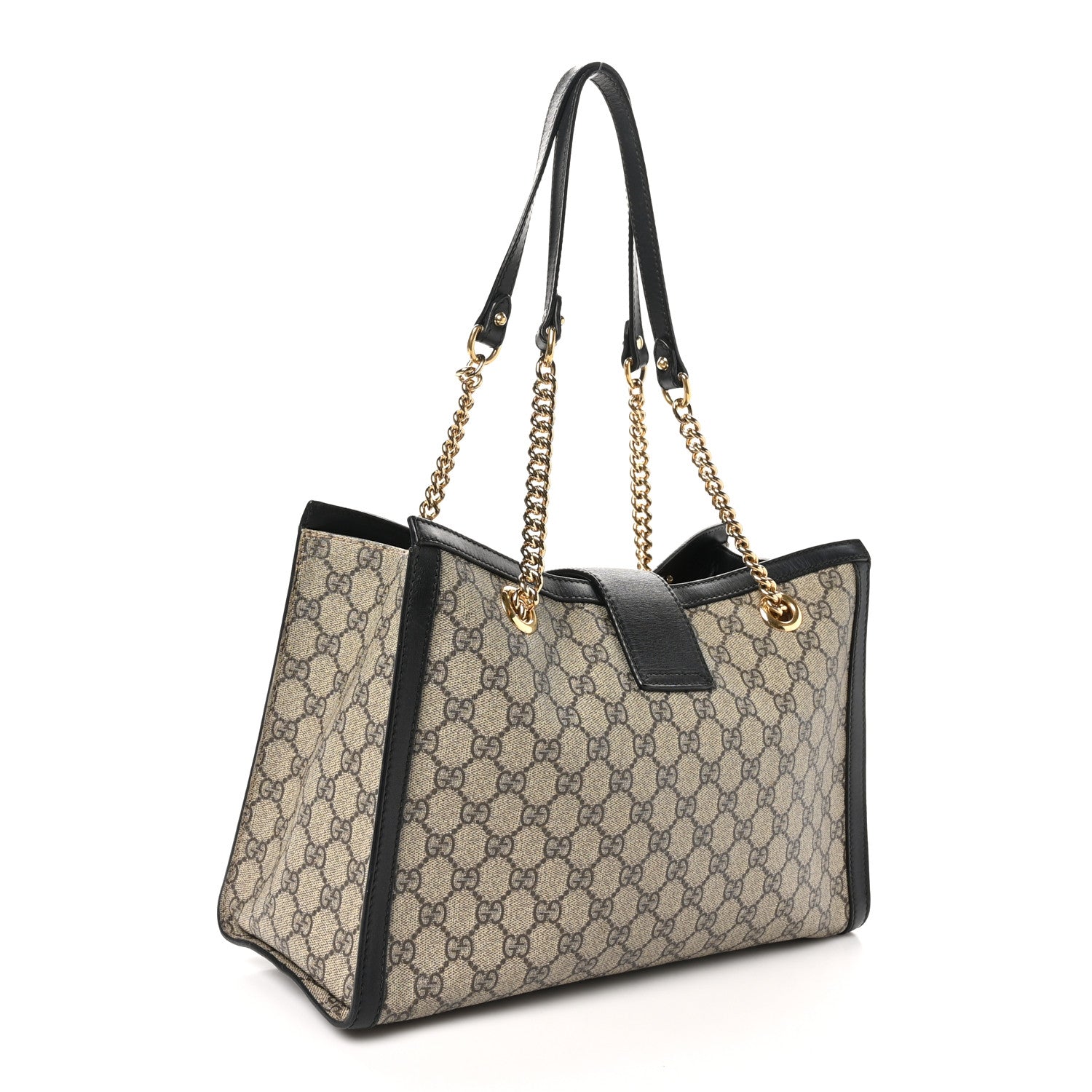 Gucci GG Supreme Monogram Medium Padlock Tote Black 3 of 10