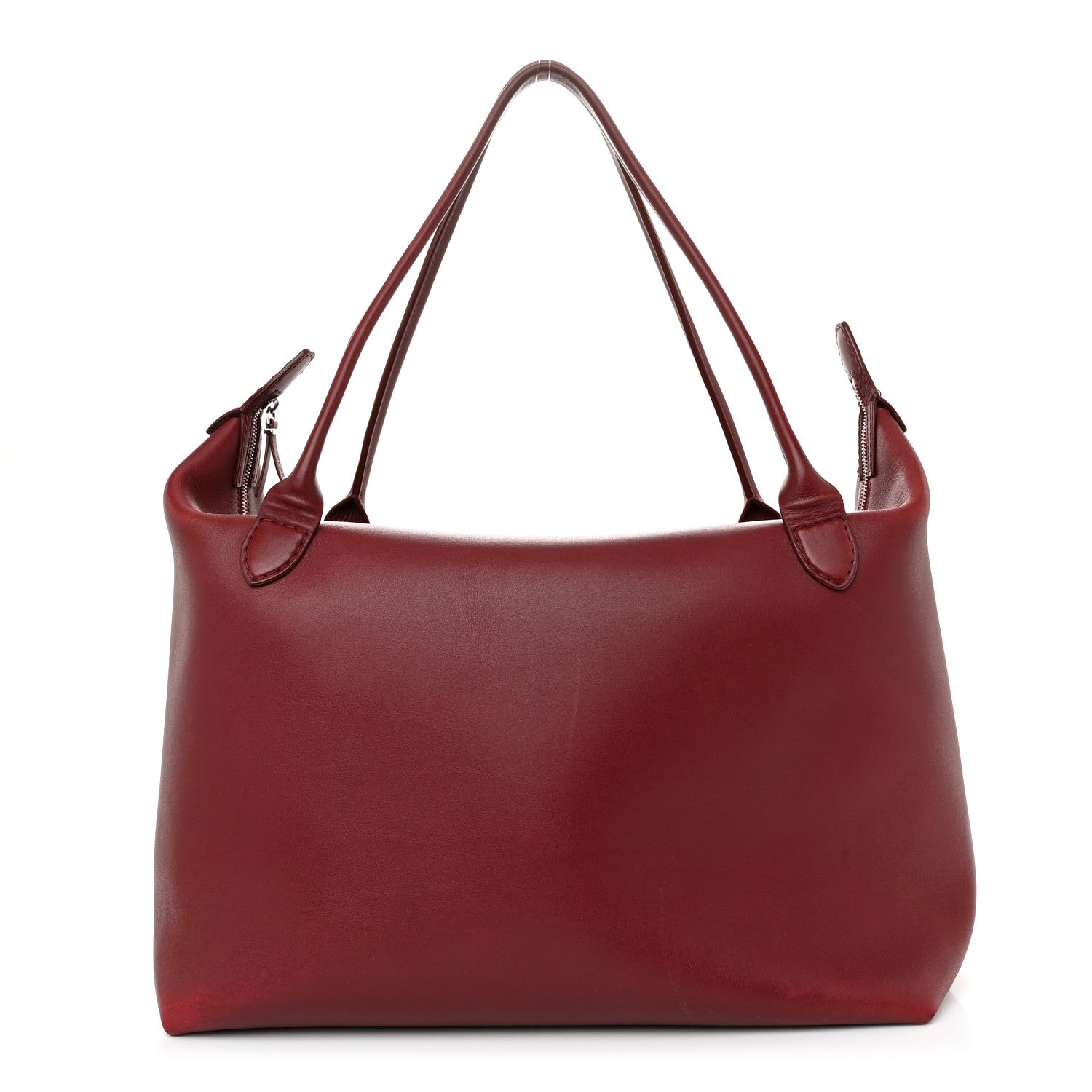The Row Calfskin Lux Satchel Burgundy 1 of 11