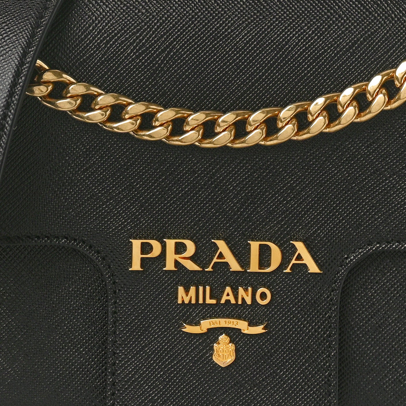Saffiano Flap Shoulder Bag Black