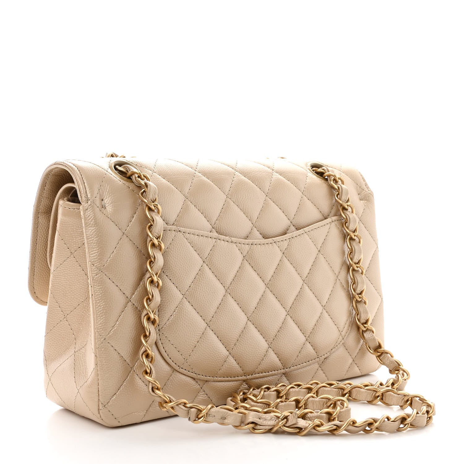 Chanel Iridescent Caviar Quilted Small Double Flap Beige 3 of 11
