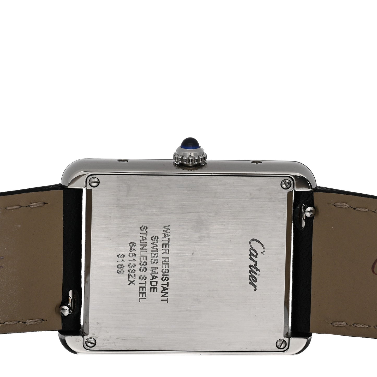 Stainless Steel Calfskin 27mm Tank Solo Quartz Watch