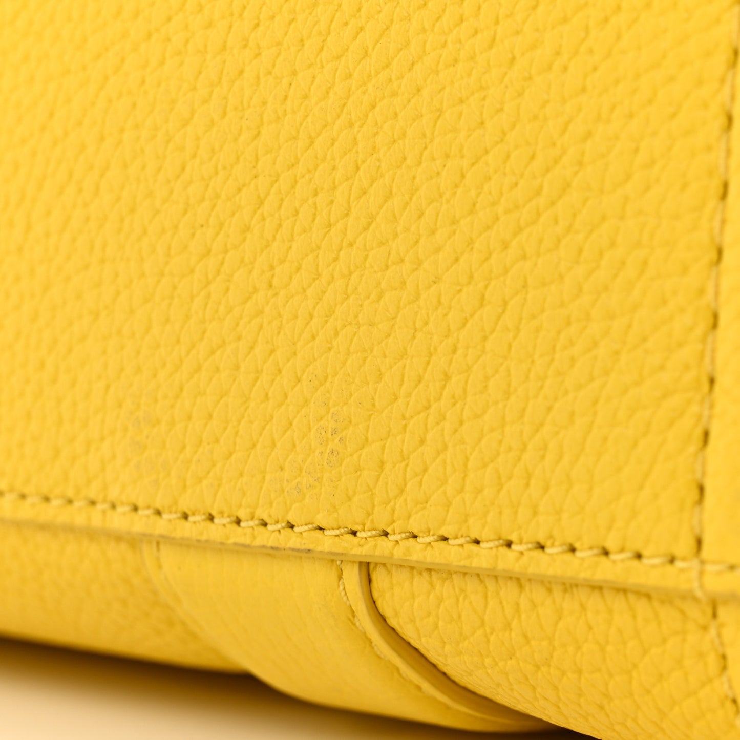 Grained Calfskin Small The Tote Bag Yellow