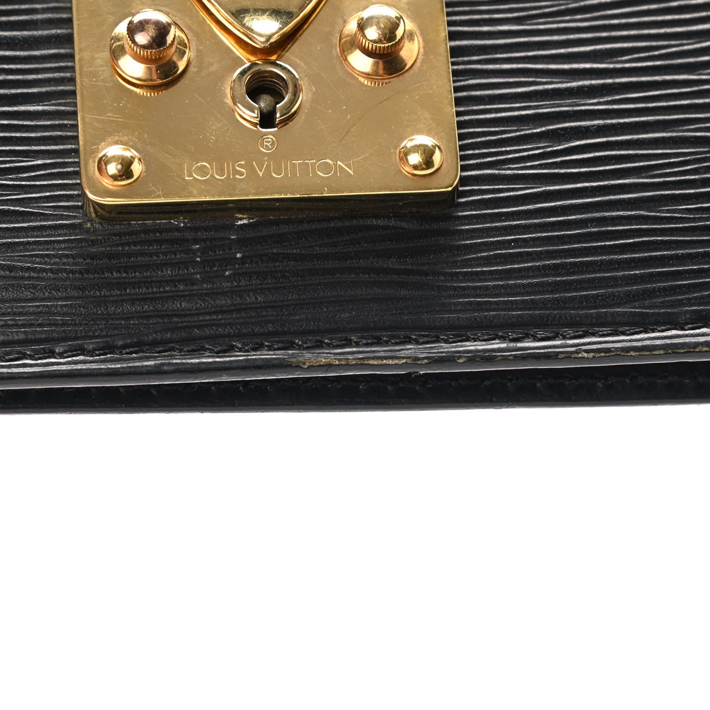 Epi Pochette Sellier Dragonne Clutch Black