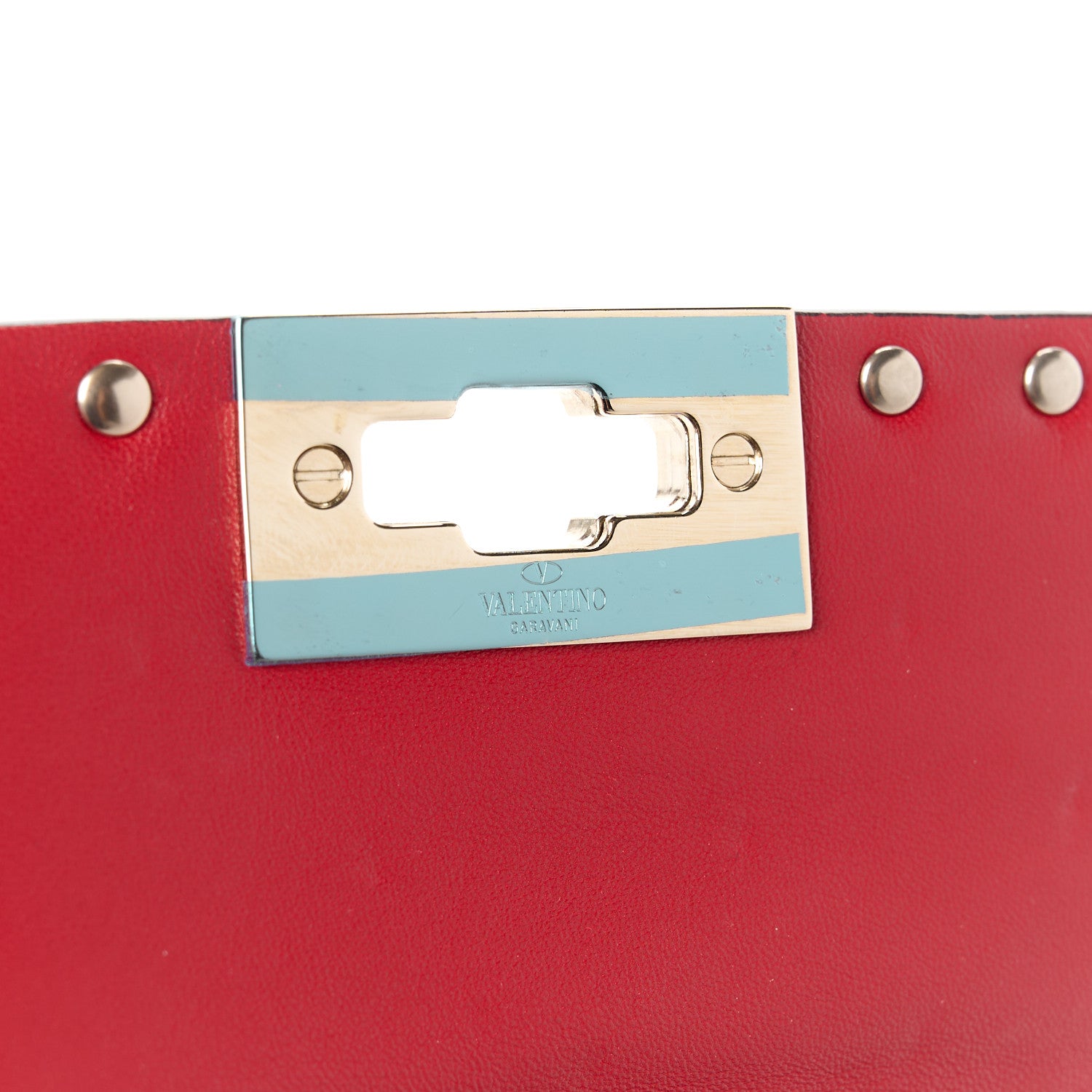 Valentino Garavani Lambskin Medium Rockstud Spike Shoulder Bag Red 7 of 11