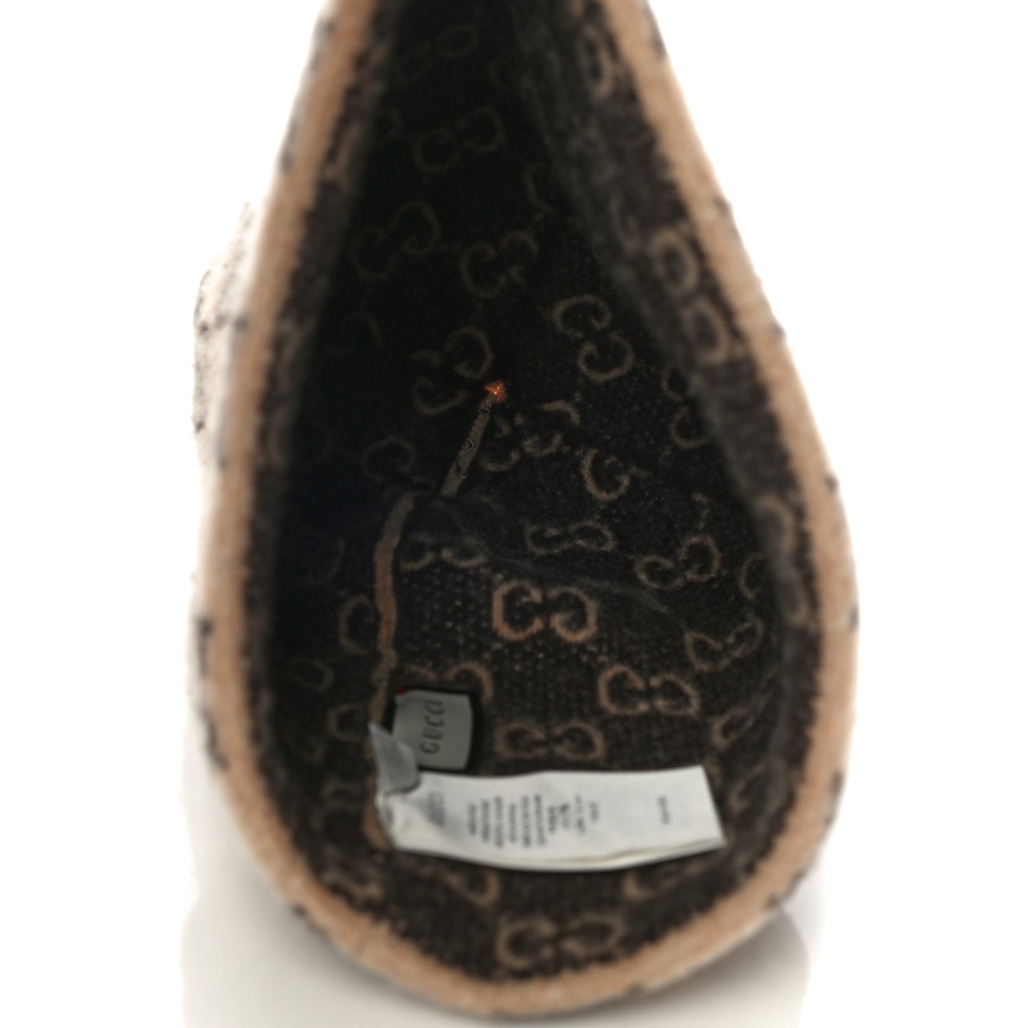 Wool GG Monogram Fog Tricot Beanie Hat M Beige Dark Brown