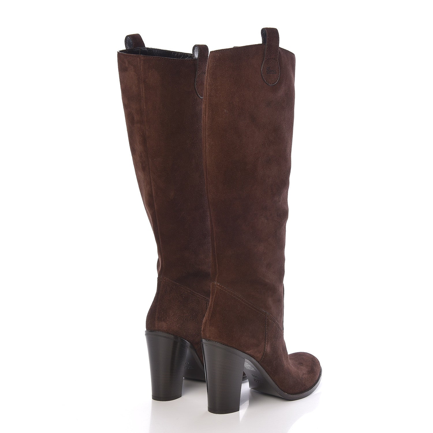 Gucci Suede Knee High Boots 40.5 Moro 4 of 9