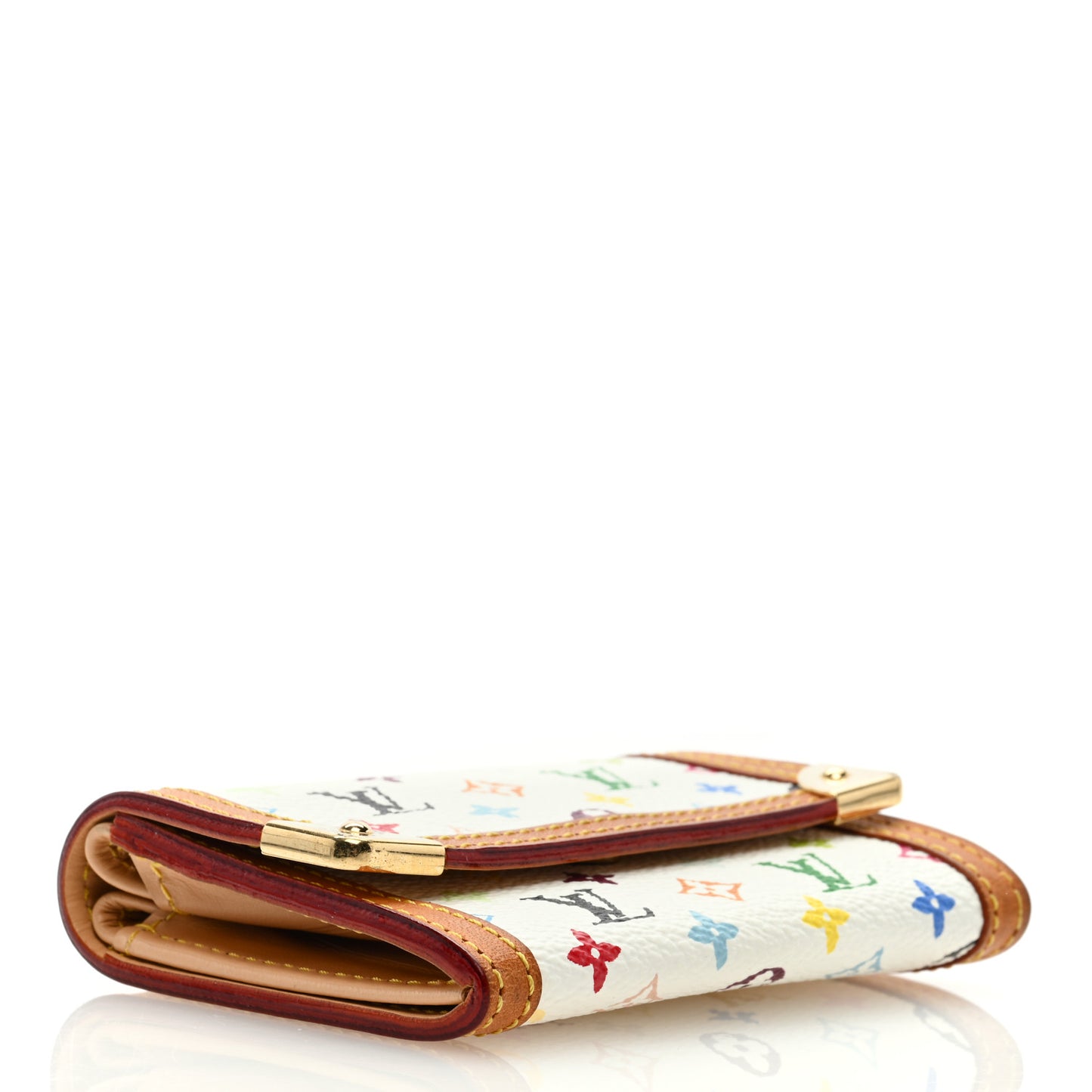 Monogram Multicolor Porte-Monnaie Plat Coin Purse White