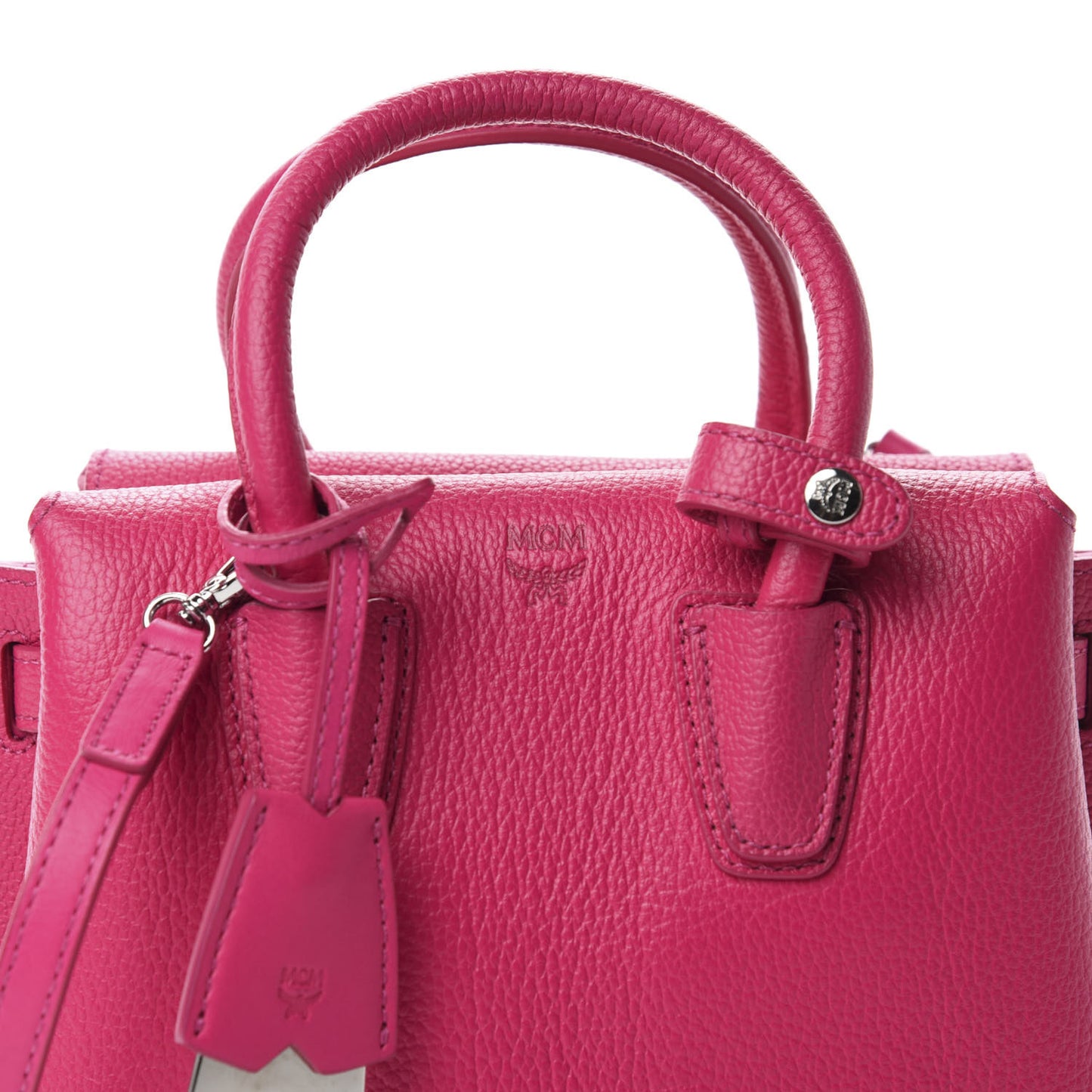Grained Calfskin Mini Milla Tote Beetroot Pink