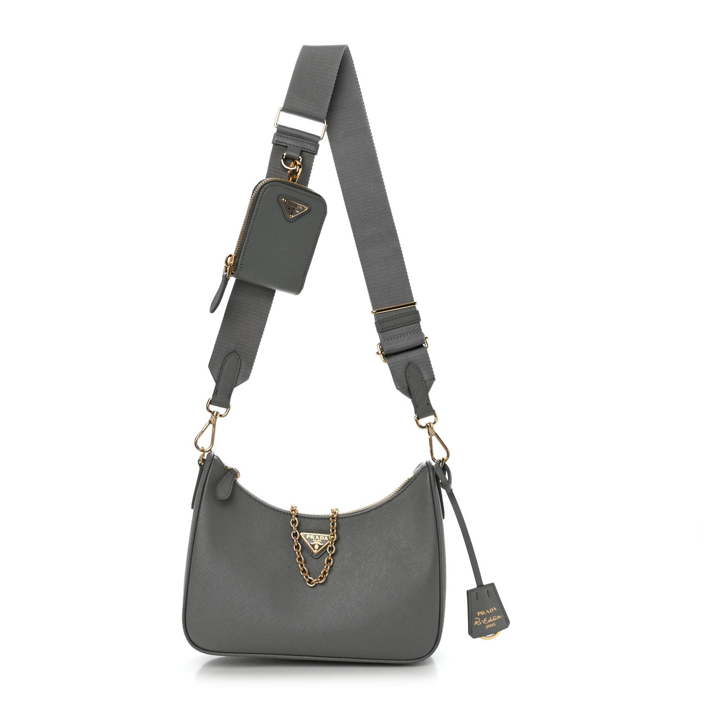 Saffiano Re-Edition 2005 Shoulder Bag Ardesia