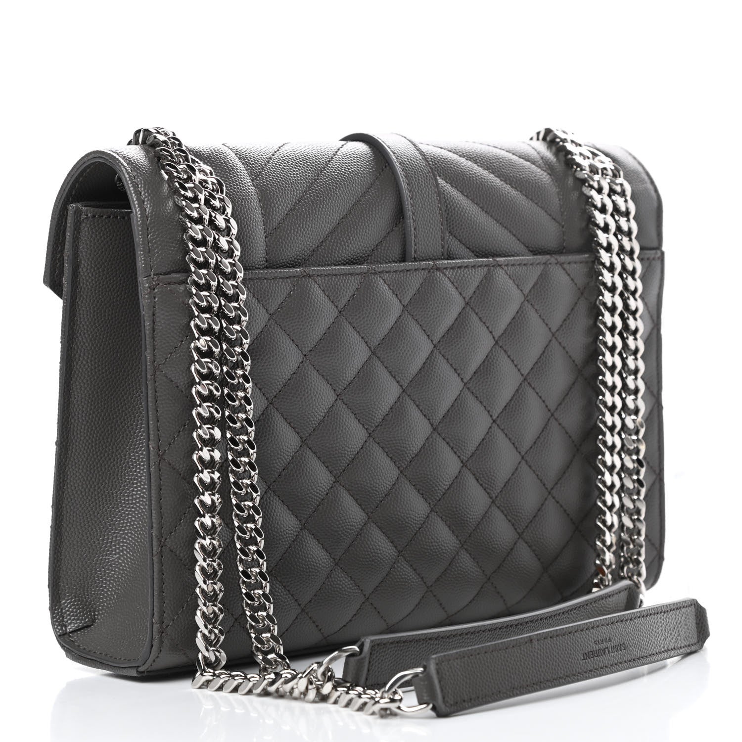 Saint Laurent Grain De Poudre Textured Mixed Matelasse Medium Triquilt Monogram Satchel Earth 3 of 10