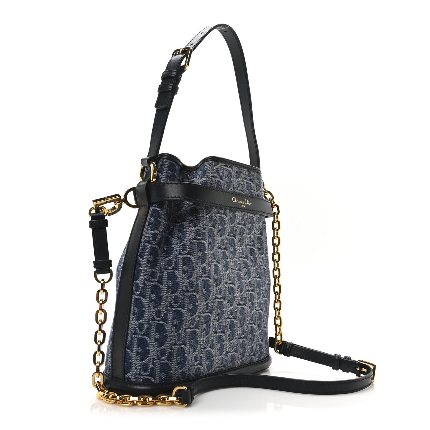 Denim Jacquard Oblique C'est Dior Bucket Bag Blue