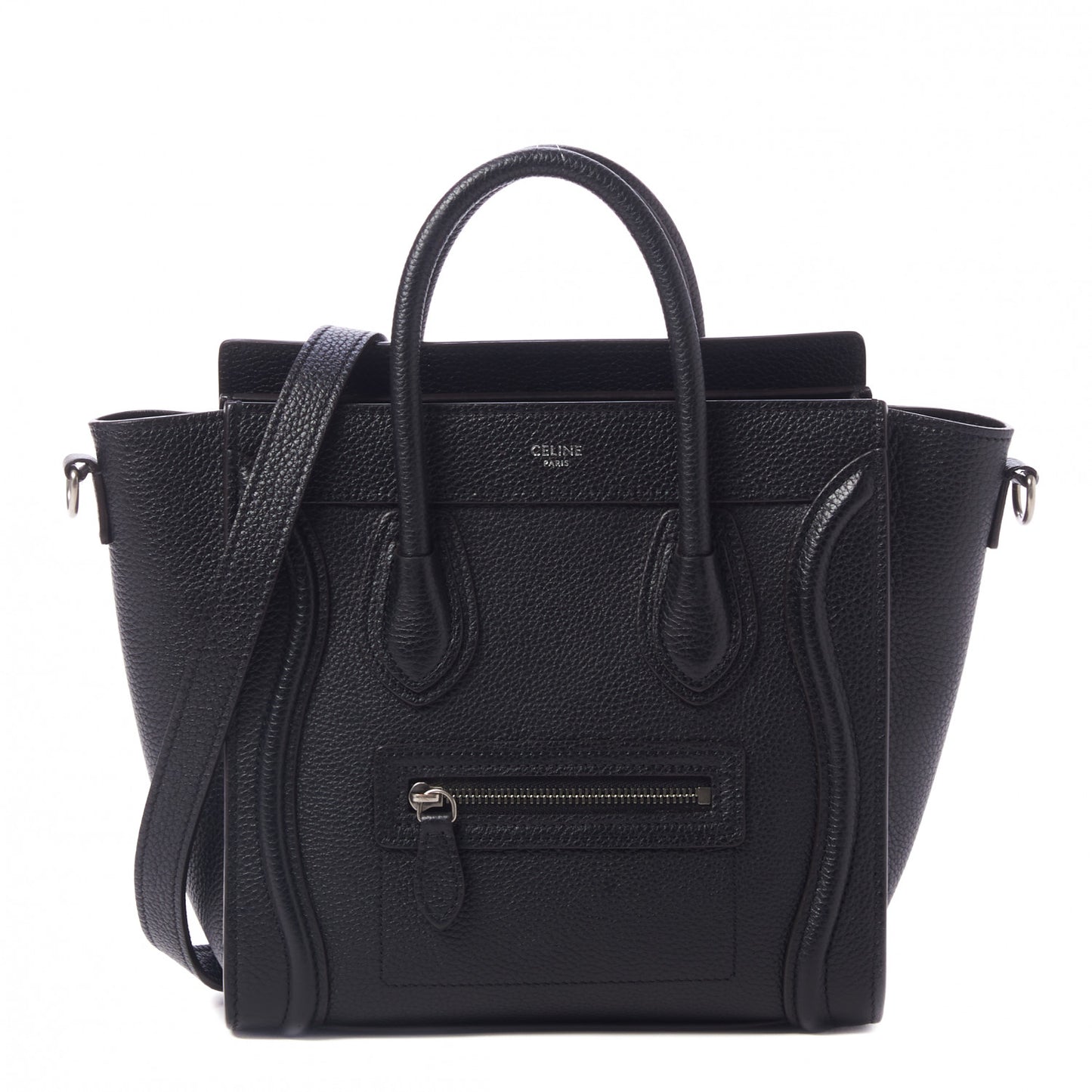 Drummed Calfskin Nano Luggage Black