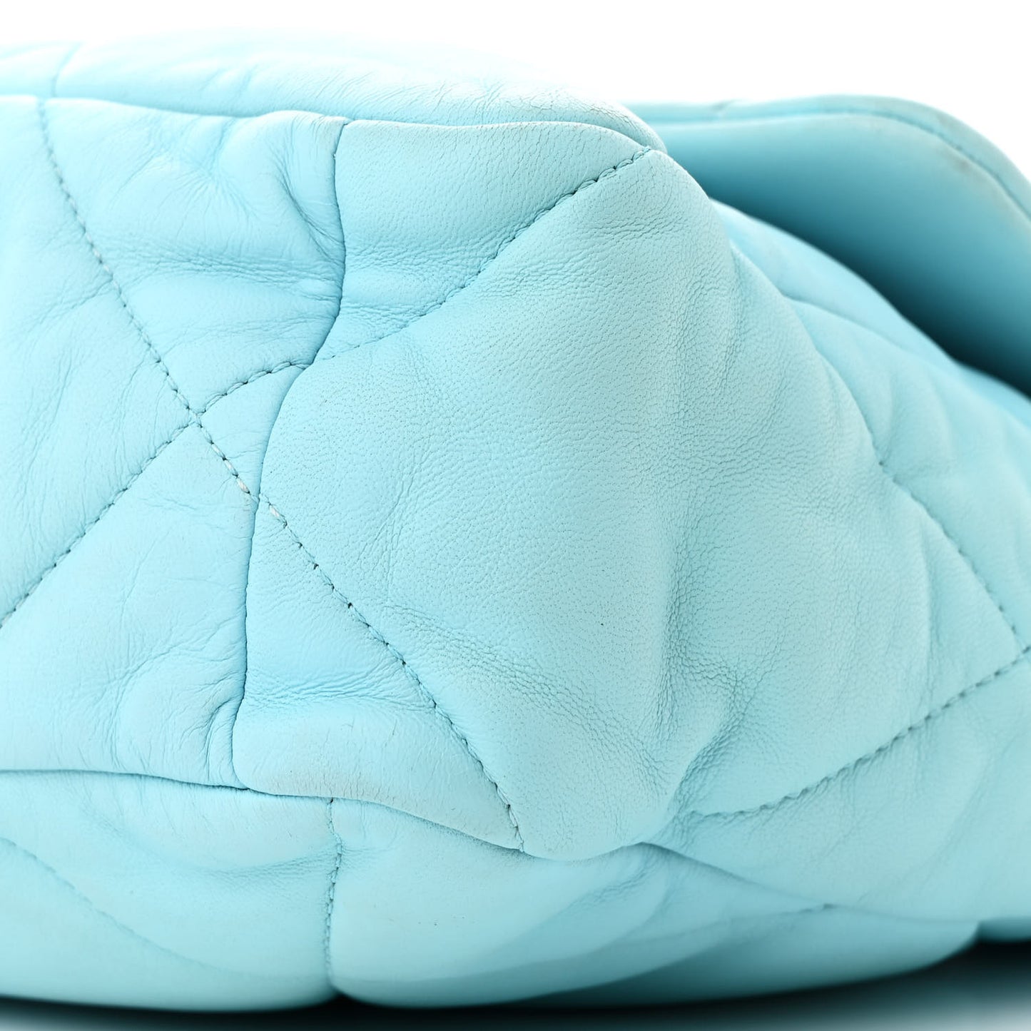Lambskin Quilted Large Chanel 19 Flap Light Blue