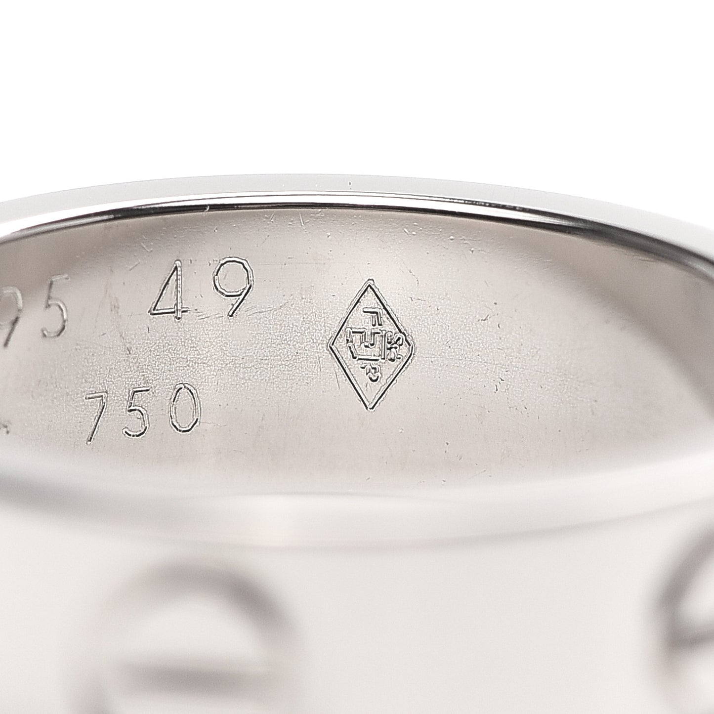 18K White Gold 5.5mm LOVE Ring 49 4.75