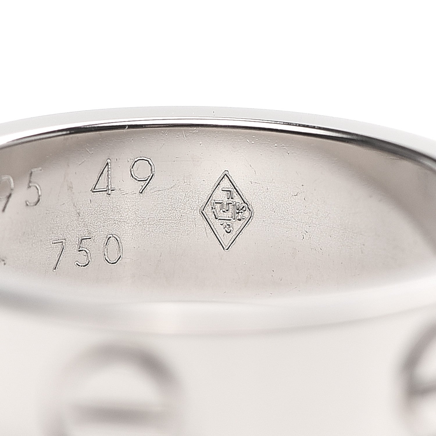 Cartier 18K White Gold 5.5mm LOVE Ring 49 4.75 5 of 5