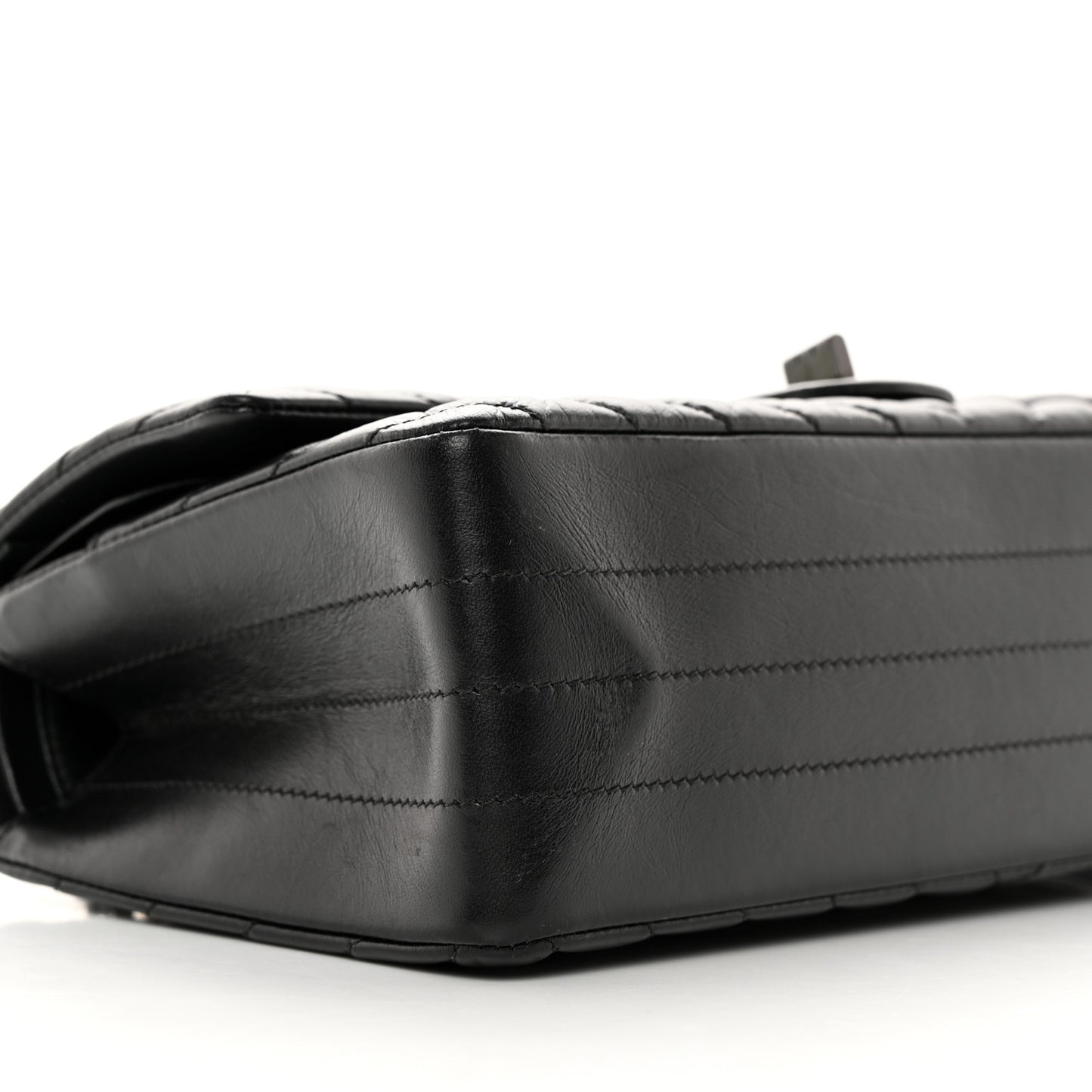 Aged Calfskin Chevron Quilted 2.55 Reissue 225 Flap So Black