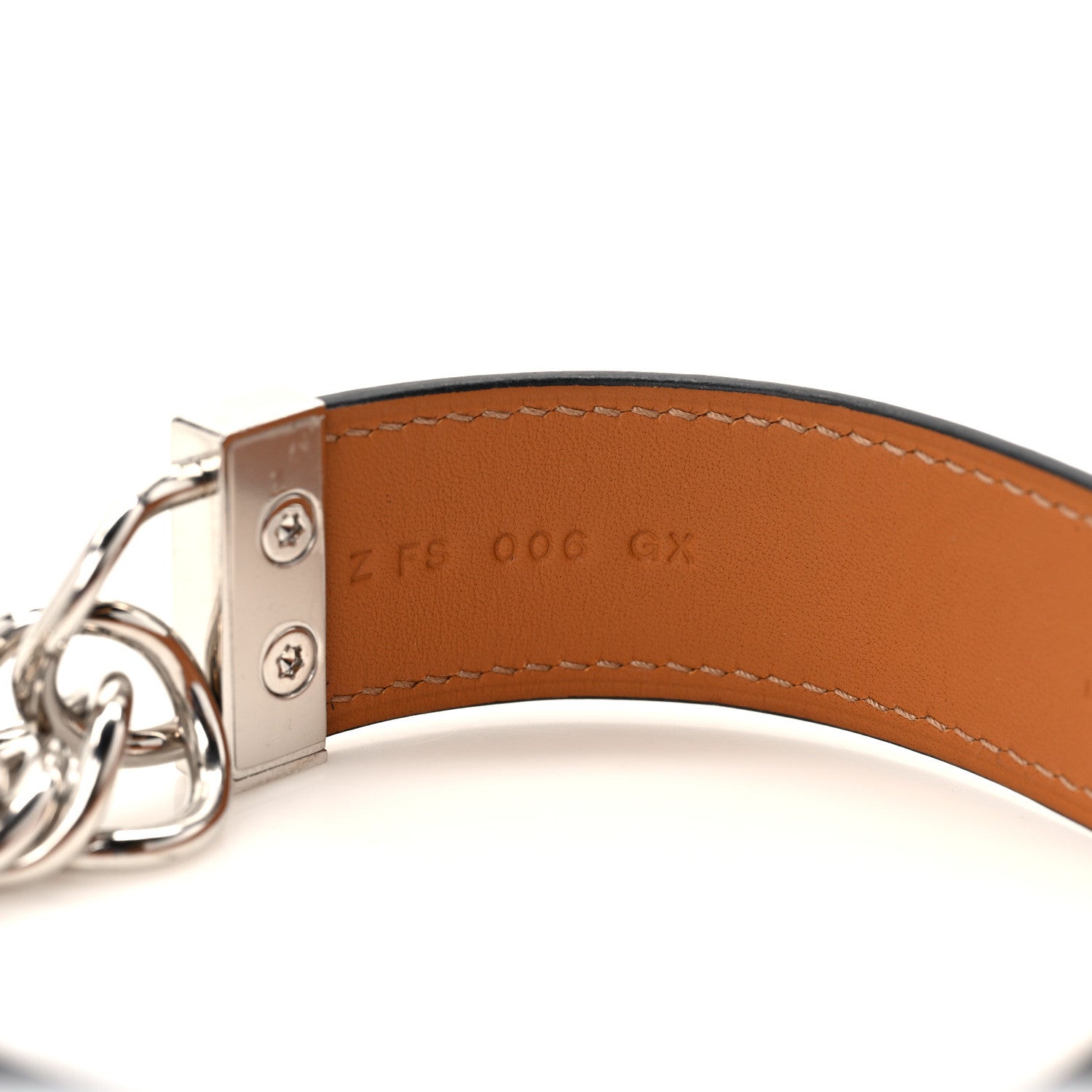 Hermes Swift Metal Gourmette Equestre Double Tour Bracelet T2 Black 5 of 7