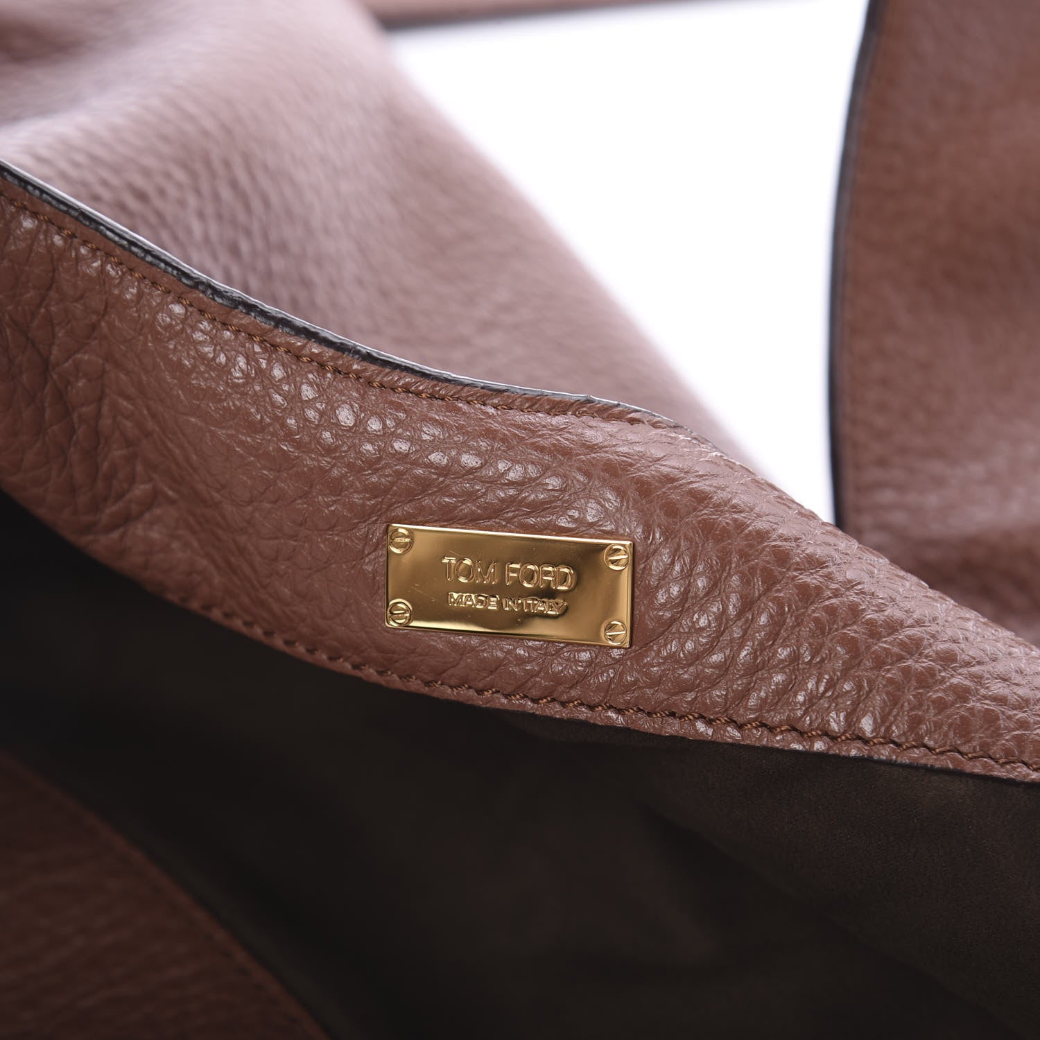 Tom Ford Calfskin Large Alix Padlock Zip Shoulder Bag Brown 5 of 7