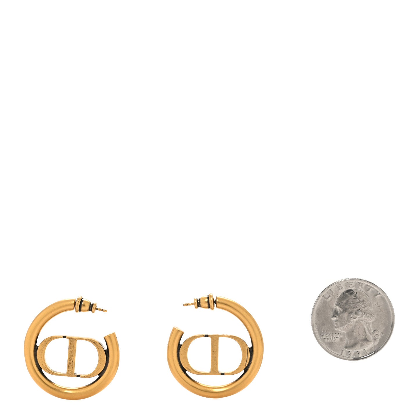 Metal 30 Montaigne Hoop Earrings Aged Gold