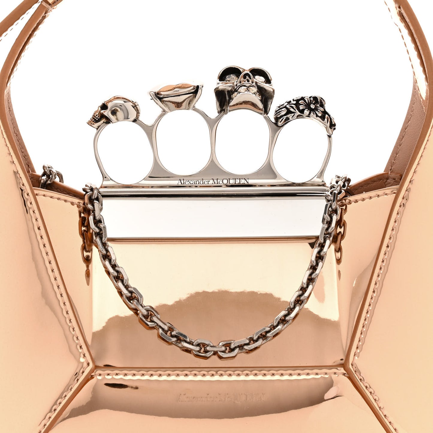 Metallic Jeweled Mini Hobo Bag Copper