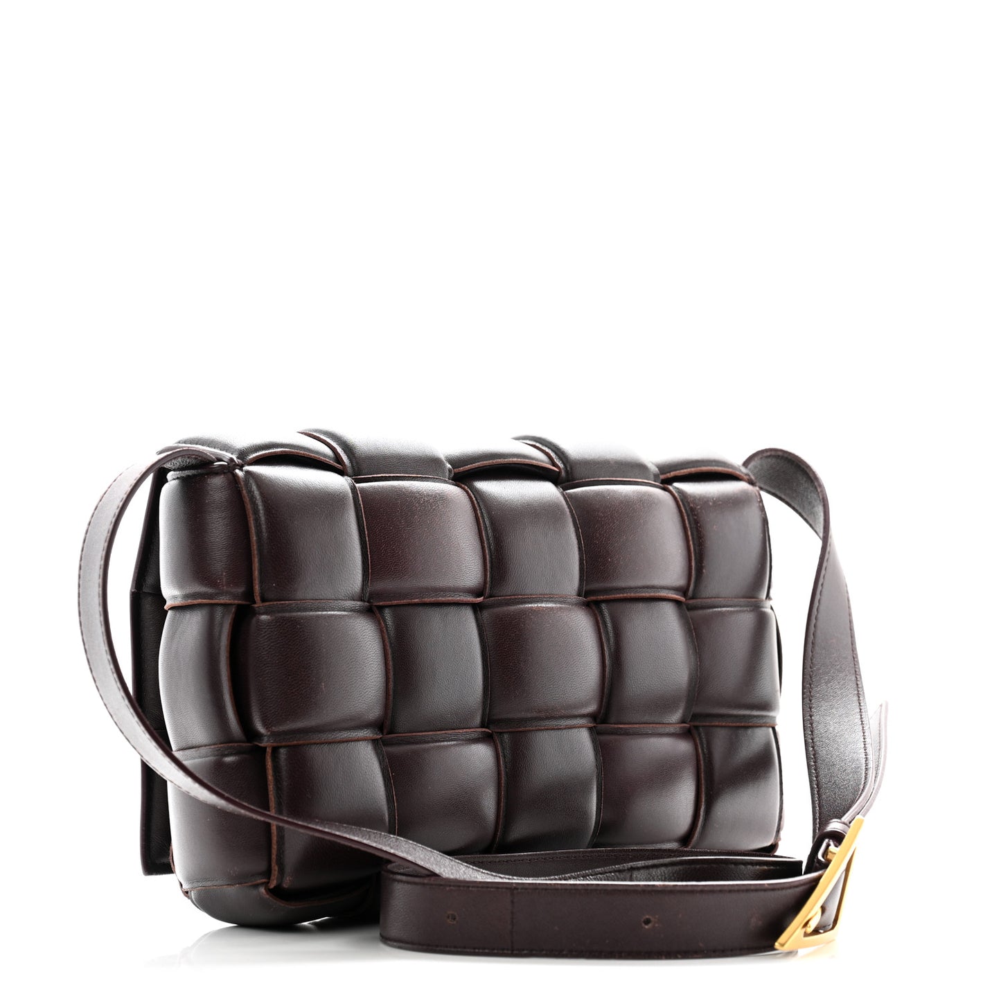 Nappa Maxi Intreccio Padded Cassette Crossbody Bag Grape