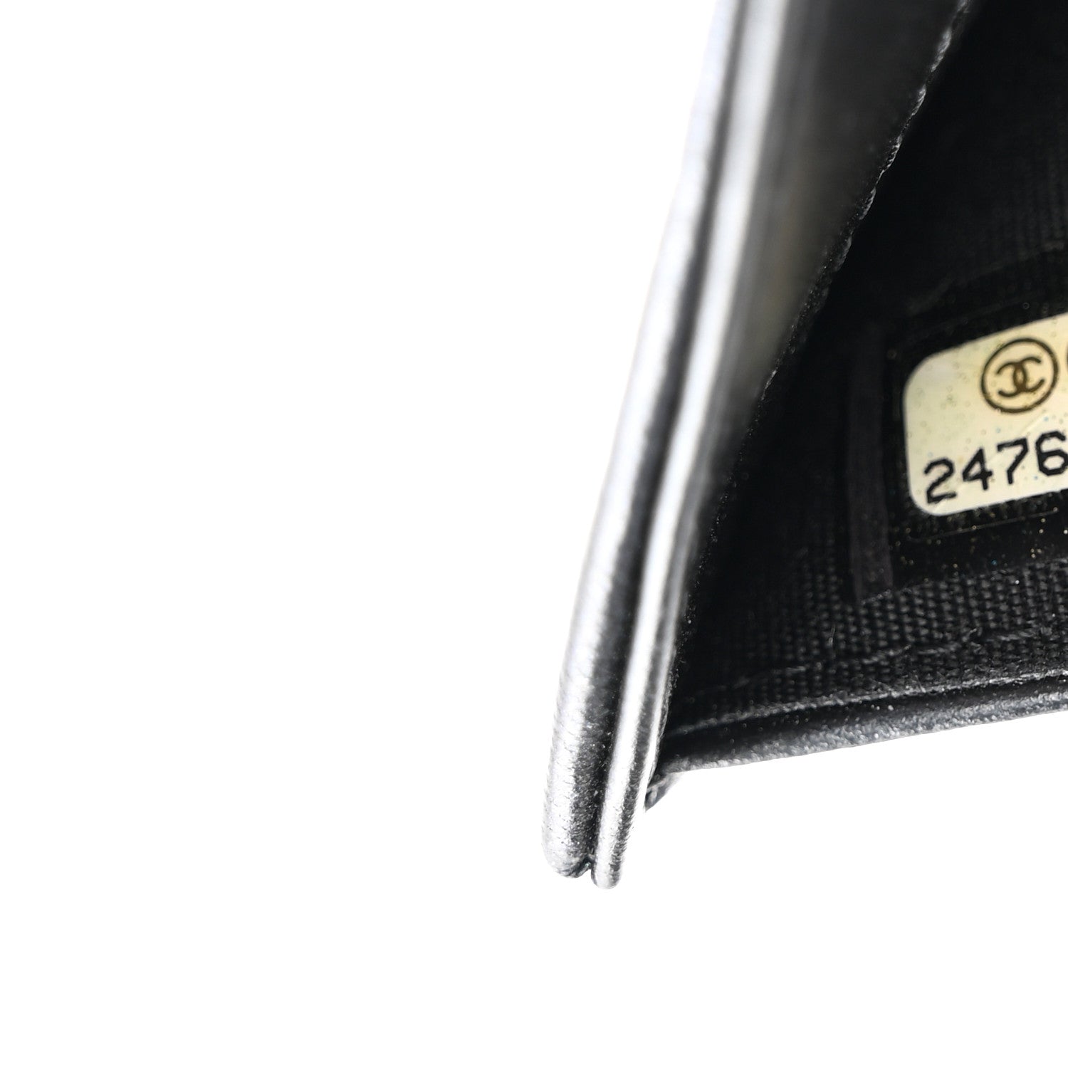 Chanel Lambskin Camellia Embossed Small Double Wallet Black 8 of 11