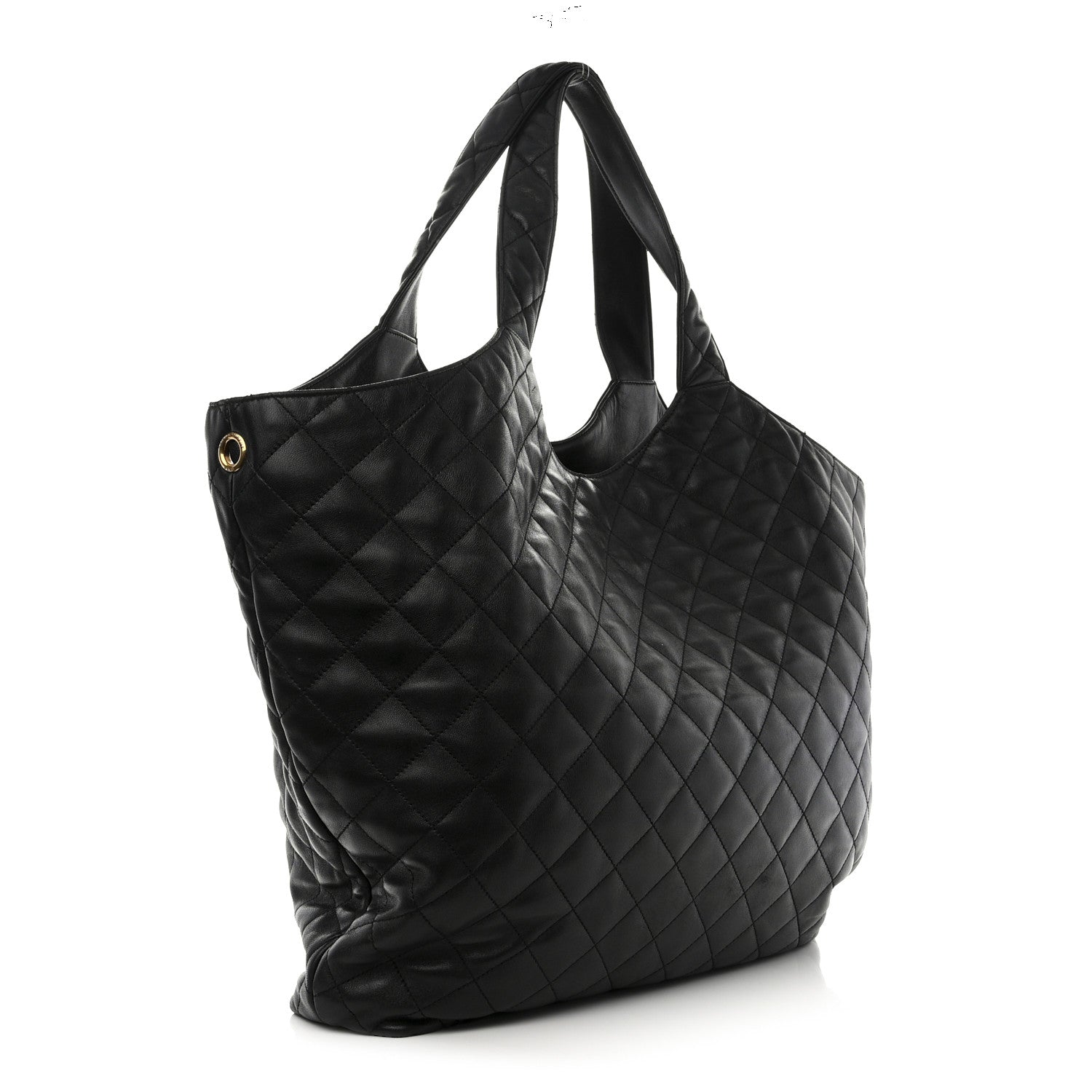 Saint Laurent Lambskin Quilted Maxi Icare Shopping Tote Black 4 of 12