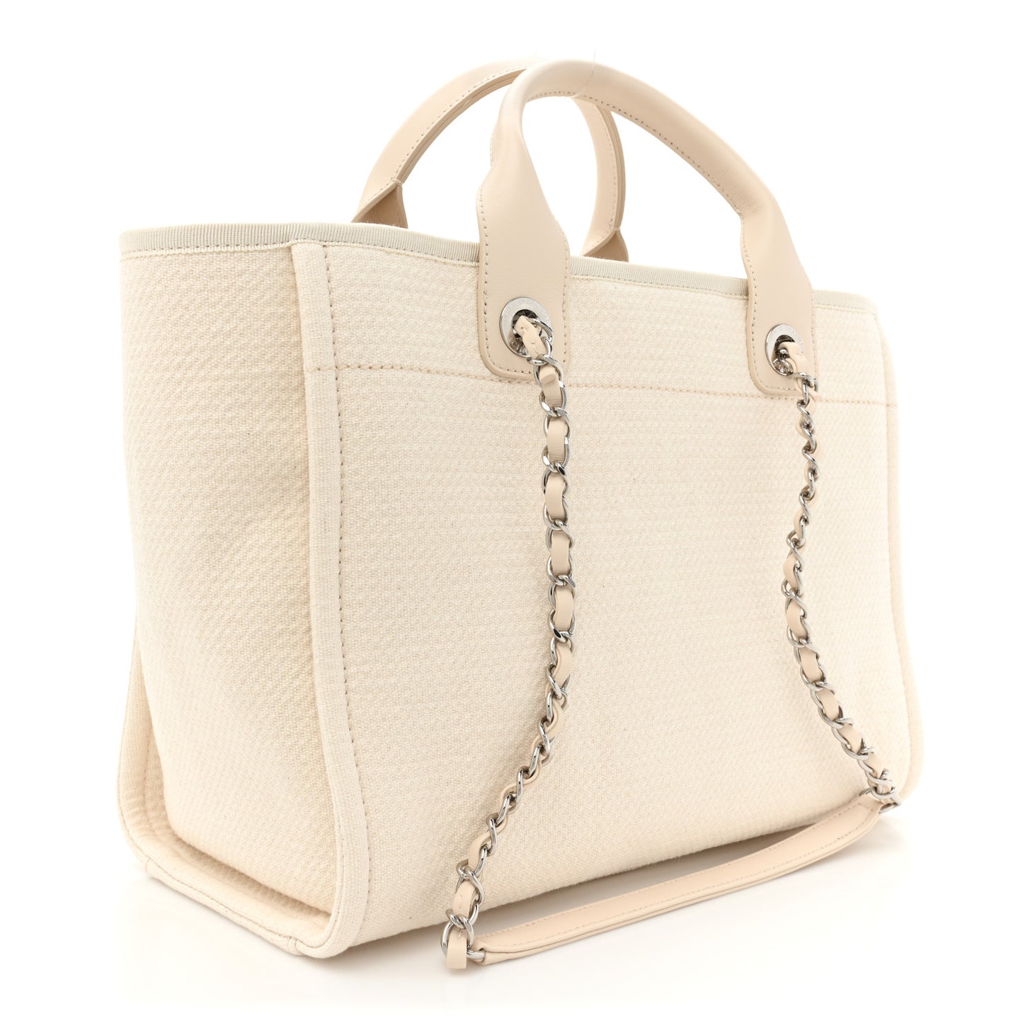 Mixed Fibers Small Deauville Tote White