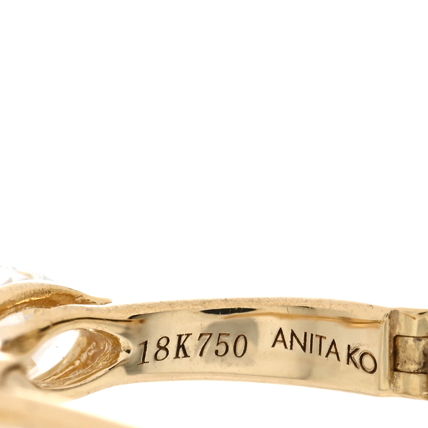 Anita Ko 18K Yellow Gold Diamond Marquise Center Huggie Earrings 4 of 5