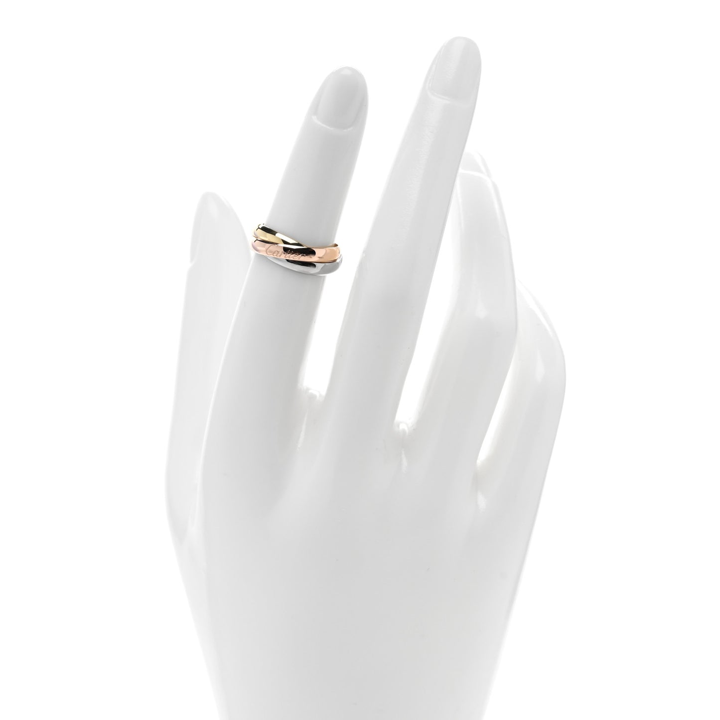 18K Pink Yellow White Gold Small Trinity Ring 48 4.5