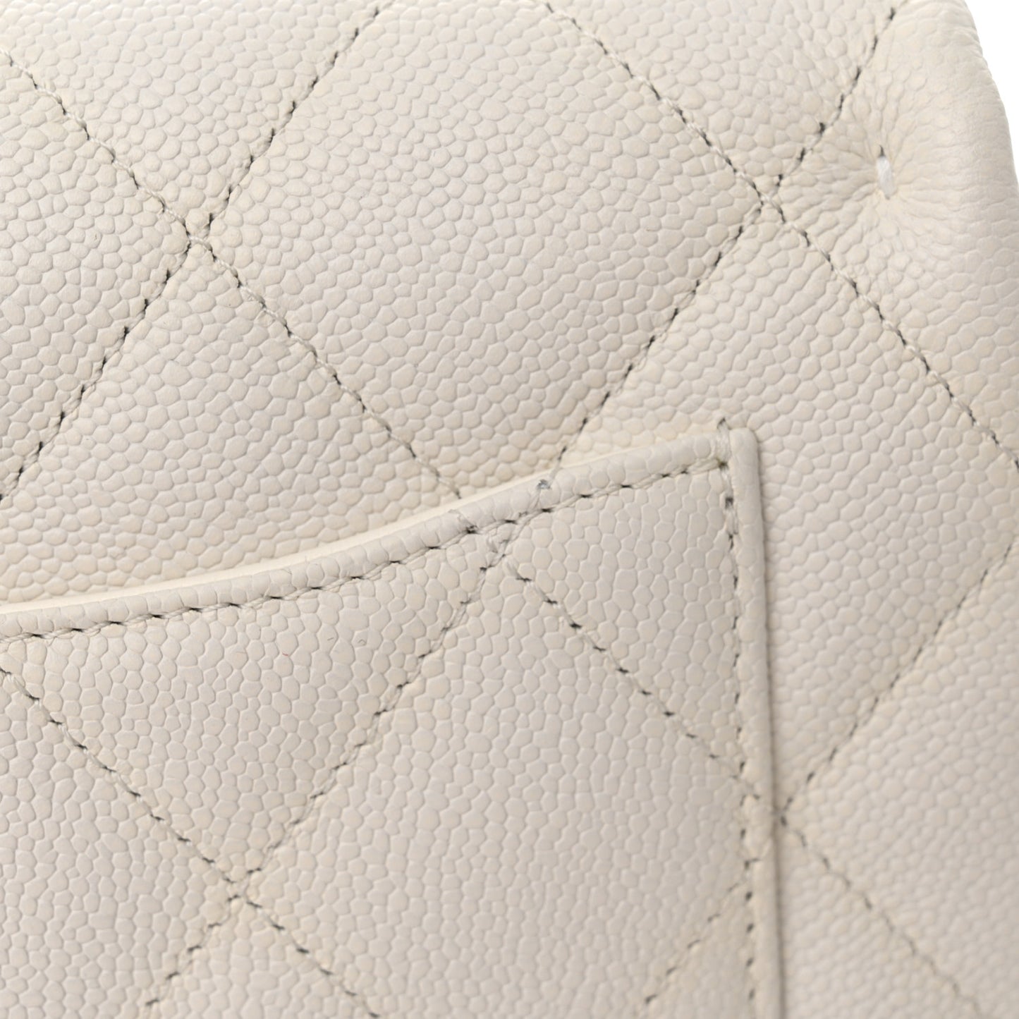 Caviar Quilted Mini Sweetheart Flap White