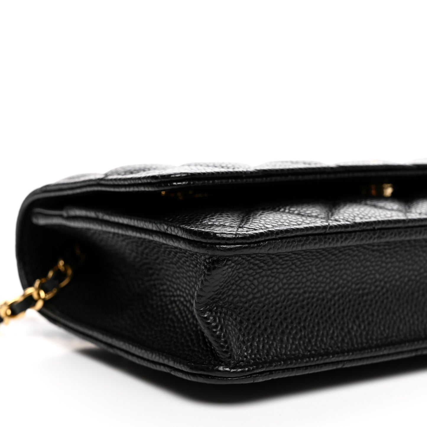 Caviar Quilted Wallet on Chain WOC Black