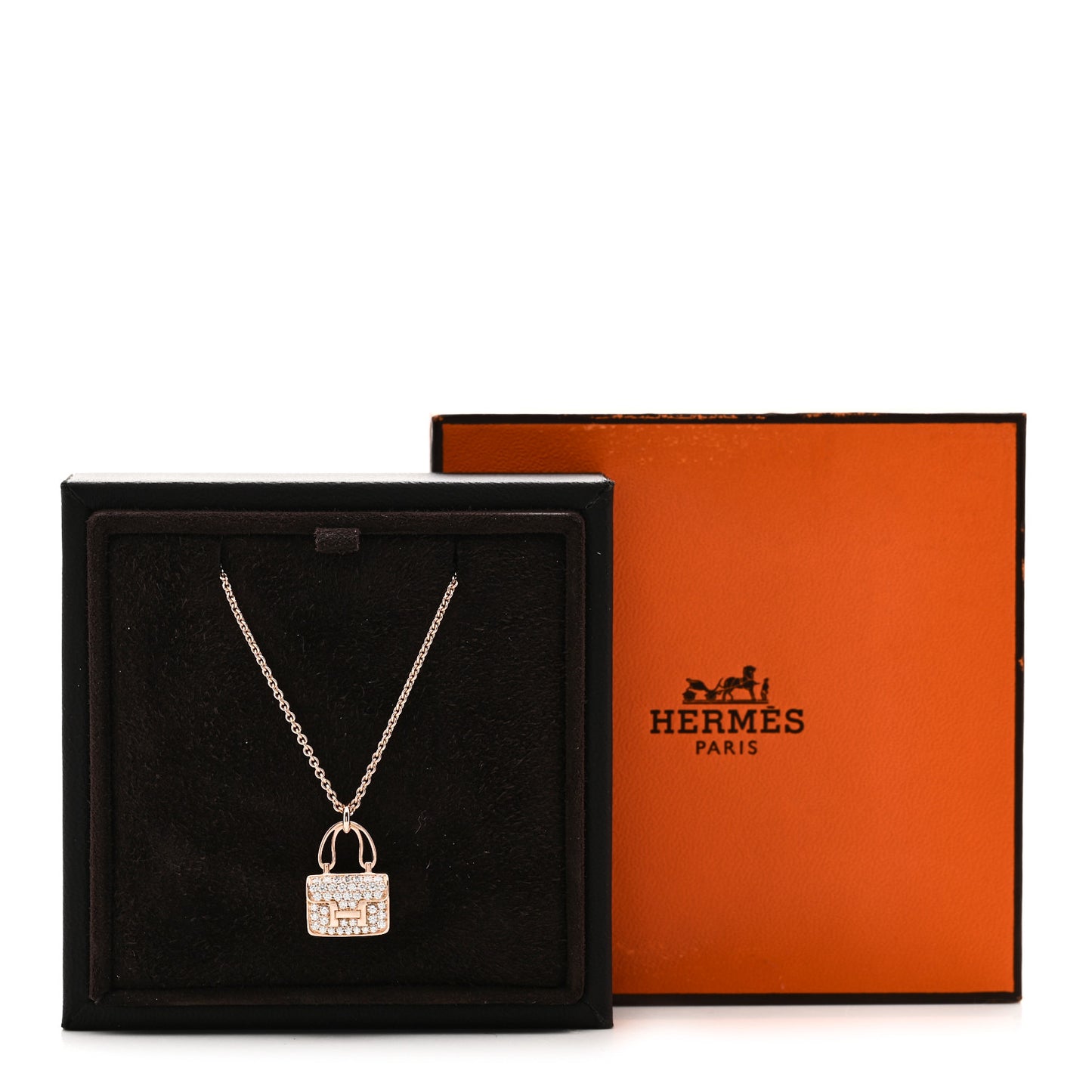 18K Rose Gold Diamond Constance Amulettes Pendant Necklace