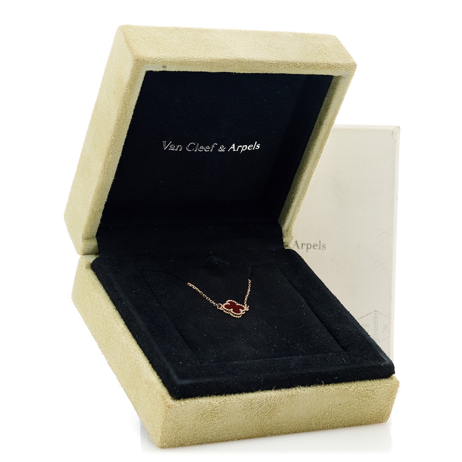 Van Cleef & Arpels 18K Rose Gold Carnelian Sweet Alhambra Bracelet 5 of 5