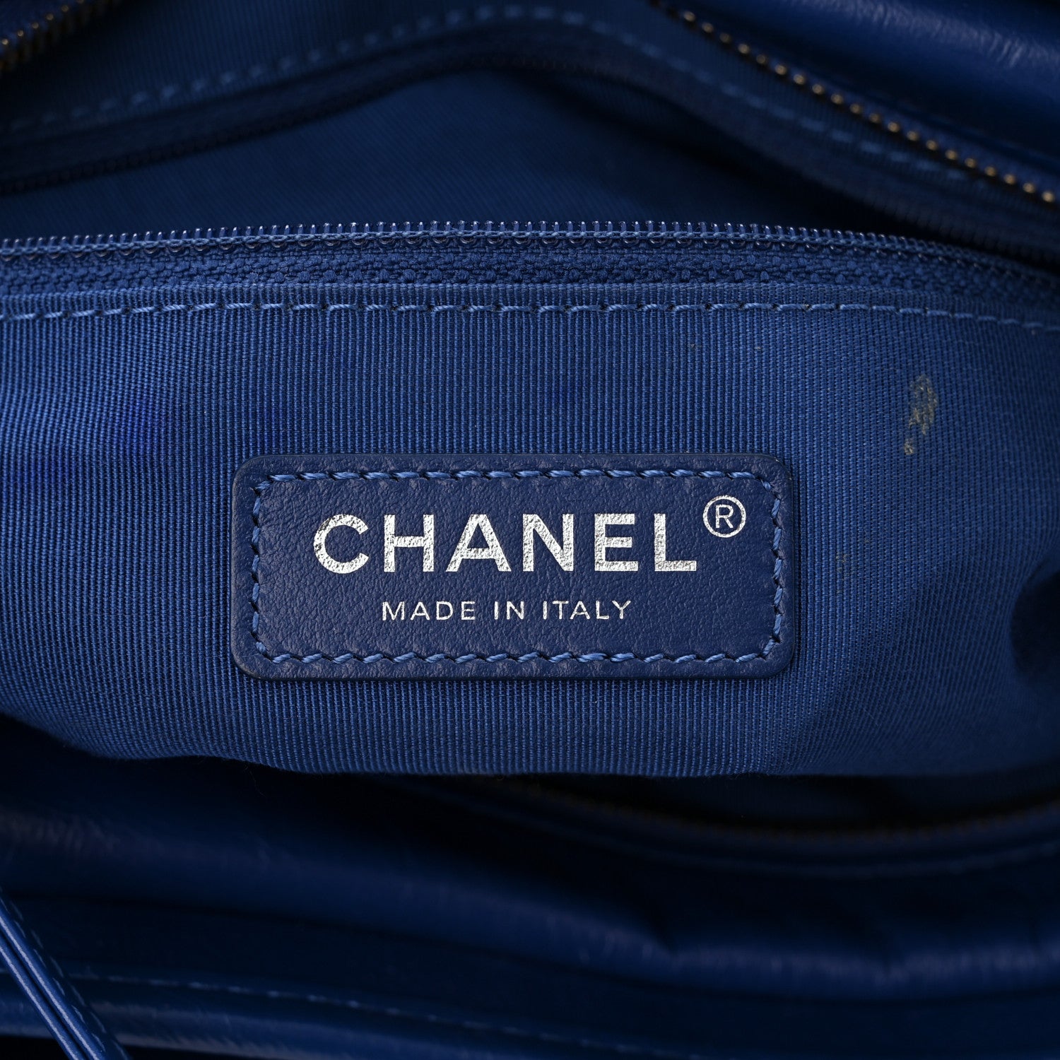 Chanel Aged Smooth Calfskin Quilted Medium Gabrielle Logo Hobo Blue 6 of 12