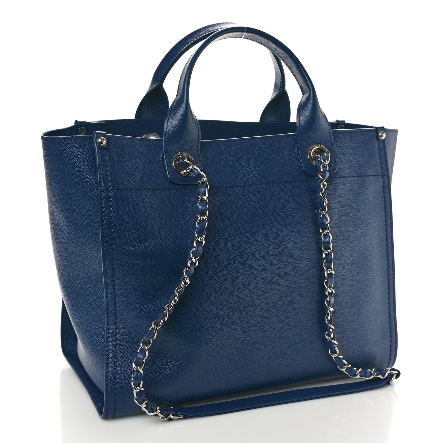 Caviar Small Studded Deauville Tote Navy