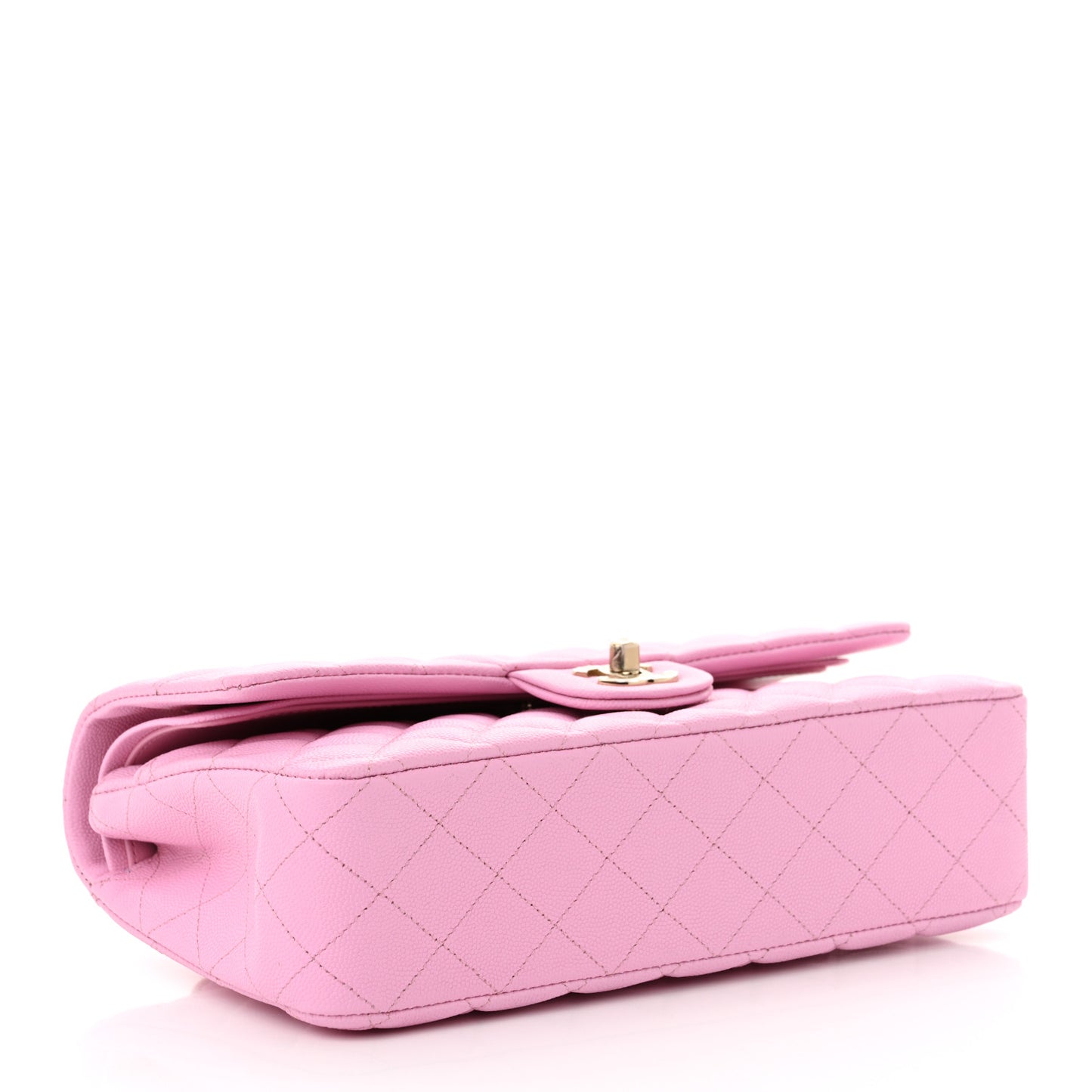Caviar Quilted Medium Double Flap Lilac