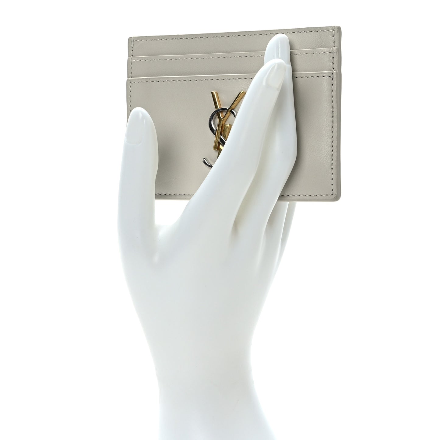 Calfskin Monogram Cassandre Credit Card Case Blanc Vintage