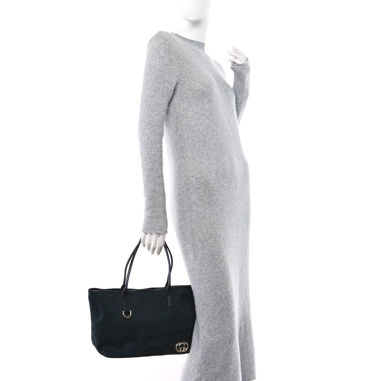 Gucci Monogram Medium New Britt Tote Black 2 of 14