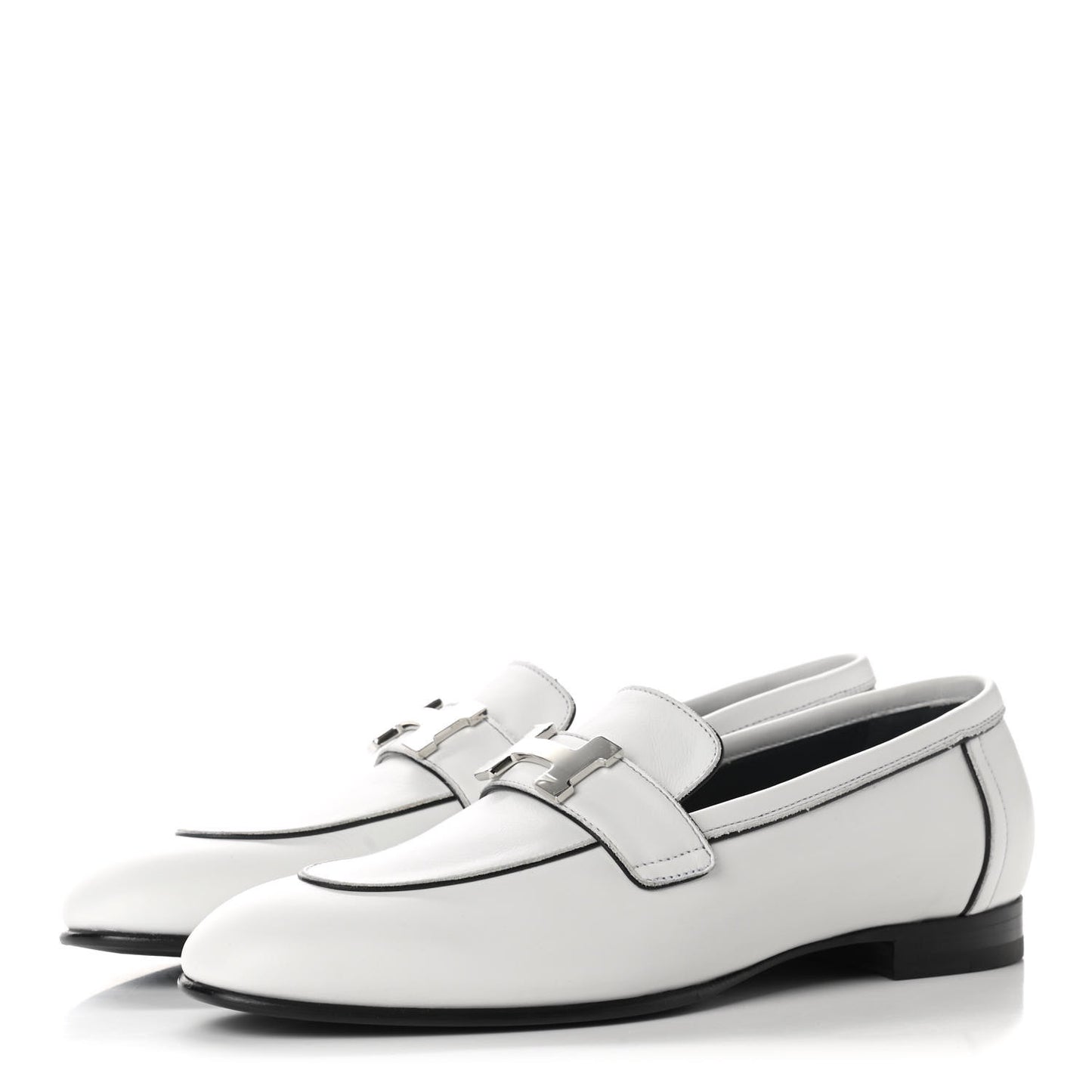 Calfskin Womens Paris Loafers 36.5 White