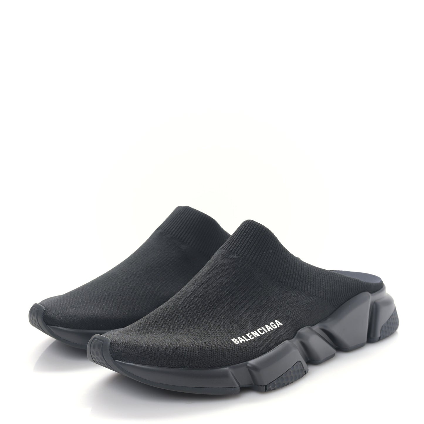 Neoprene Knit Womens Speed Sneakers Mules 44 Black