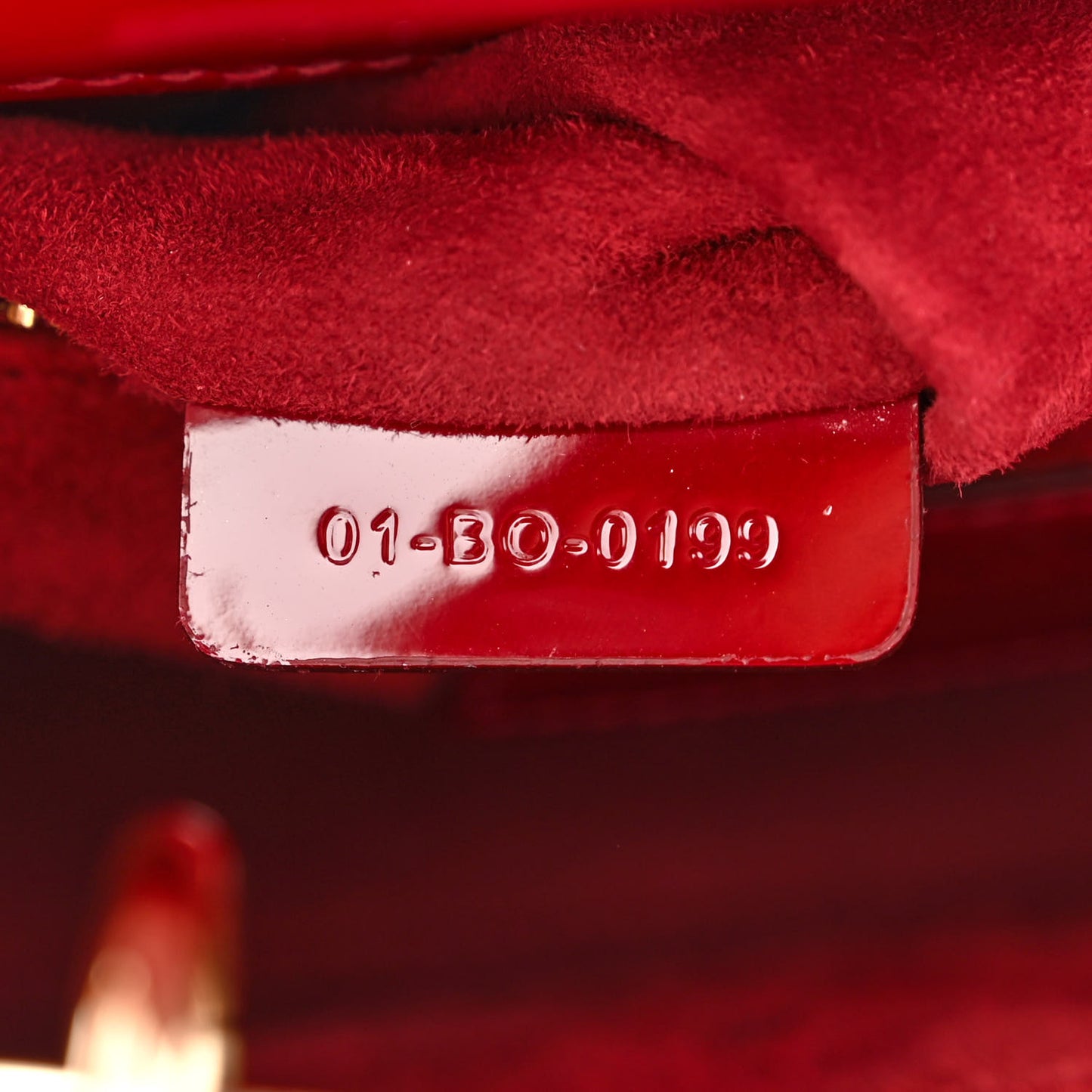 Patent Cannage Mini Lady Dior Red