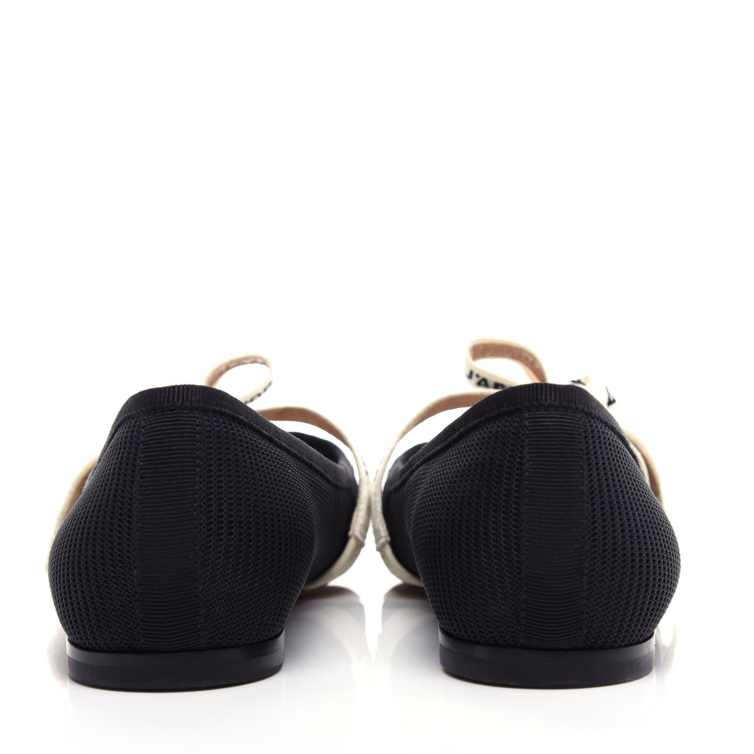 Christian Dior Fabric Ribbon Embroidered J'Adior Ballet Flats 36.5 Black 7 of 11