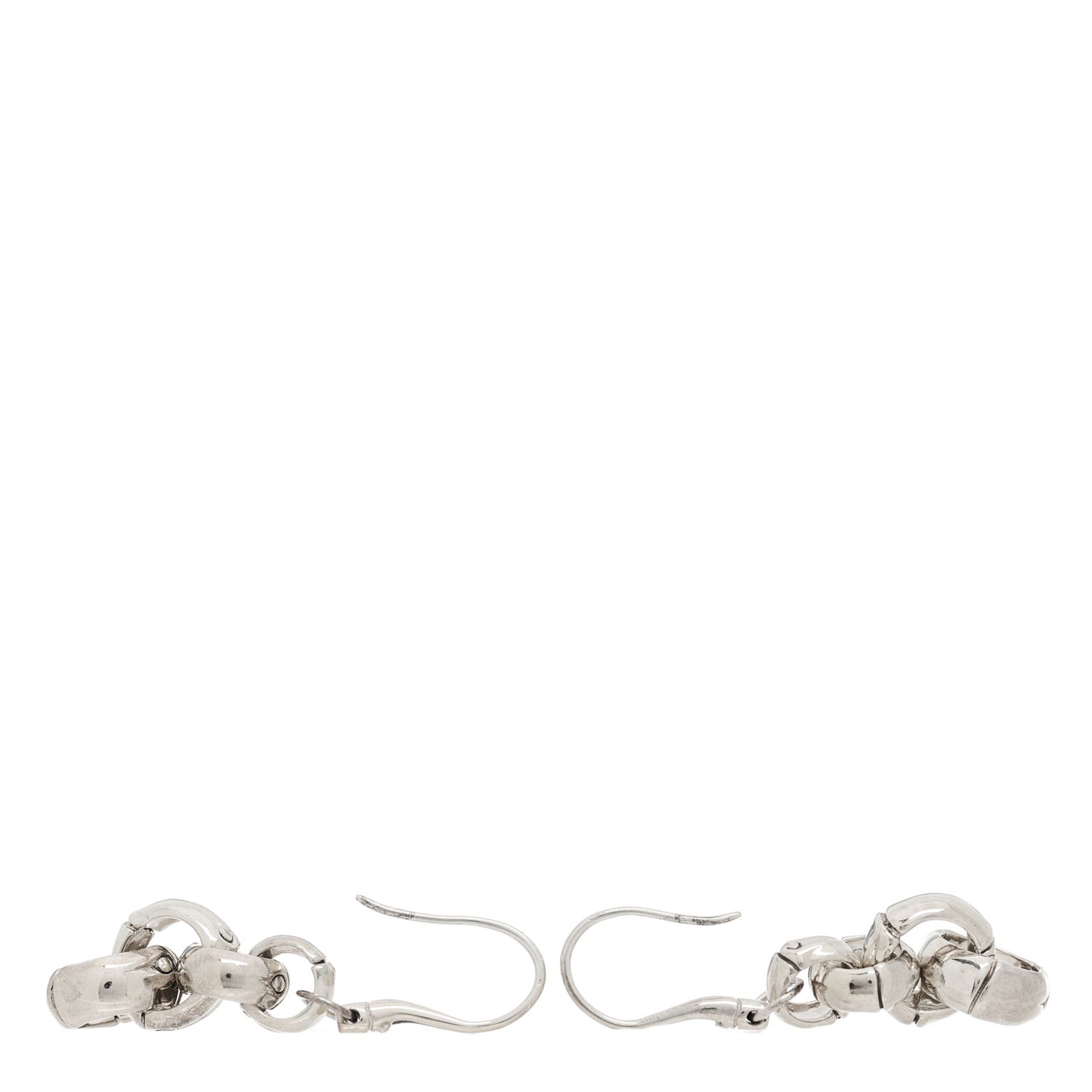 Sterling Silver Bamboo Link Drop Earrings
